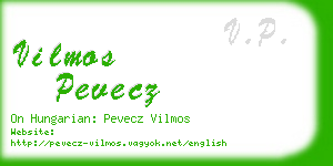 vilmos pevecz business card